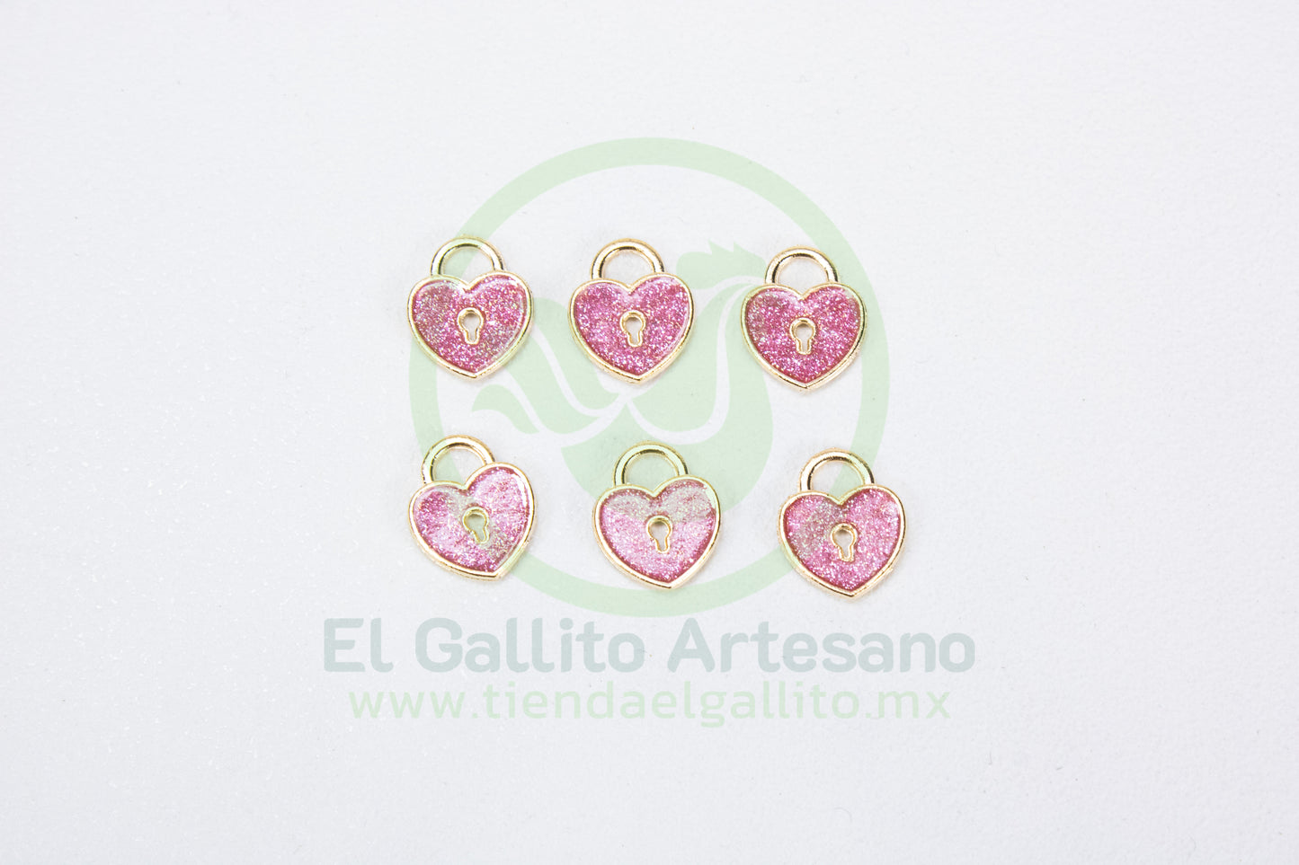 Dije #5 Esmaltado | Candado Corazón Colores