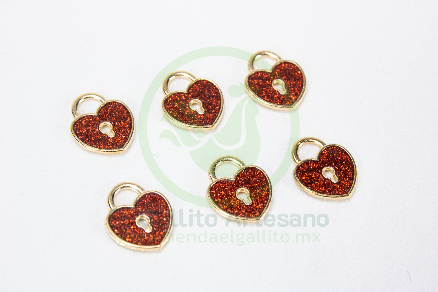 Dije #5 Esmaltado | Candado Corazón Colores