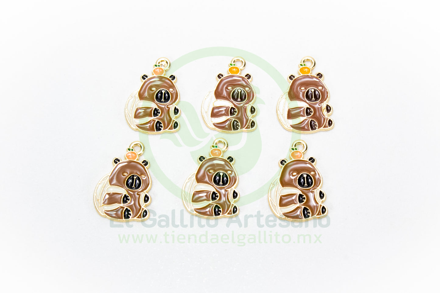 Dije #5 Esmaltado | Capibara Mochila Colores