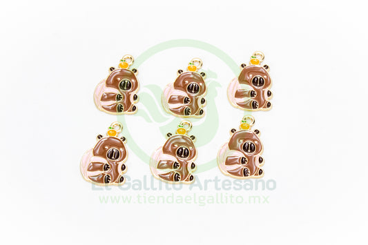 Dije #5 Esmaltado | Capibara Mochila Colores