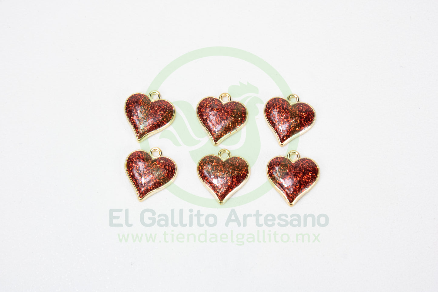 Dije #5 Esmaltado | Corazón con Brillos