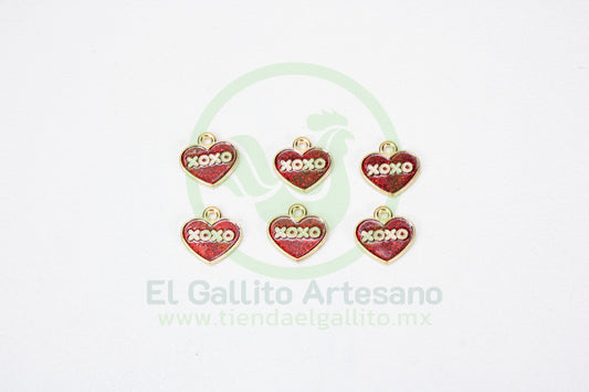 Dije #5 Esmaltado | Corazón XOXO