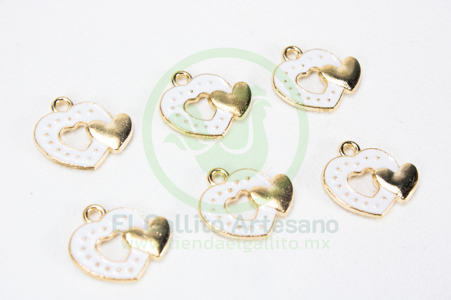 Dije #5 Esmaltado | Duo Corazón Colores
