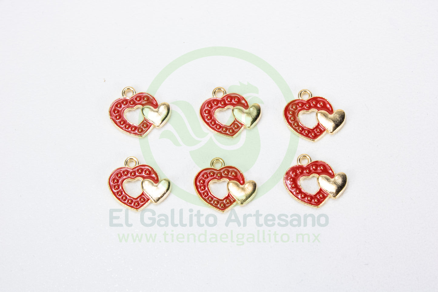 Dije #5 Esmaltado | Duo Corazón Colores