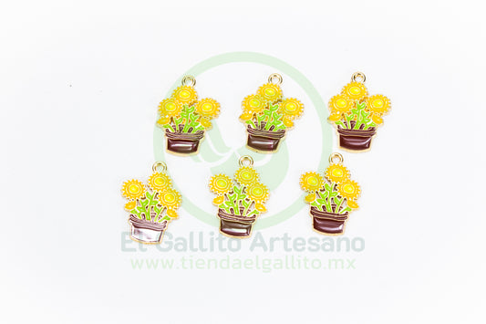 Dije #5 Esmaltado | Flores Amarillas