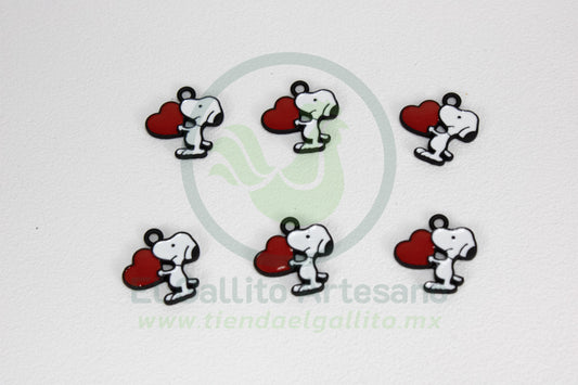 Dije #2 Esmaltado | Snoopy Corazón