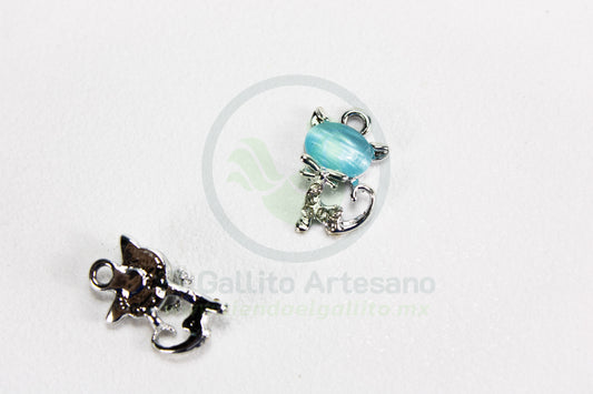 Gato Plat. | Dije Esmaltado Mini