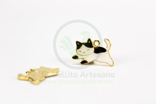 Gato Acostado | Dije Esmaltado Mini