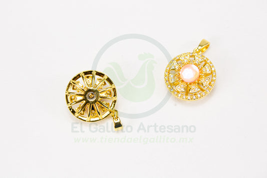 Dije Zirconia #230 | Flor Centro Rosa