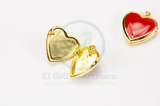 Dije Zirconia #242 | Relicario Corazón Rojo