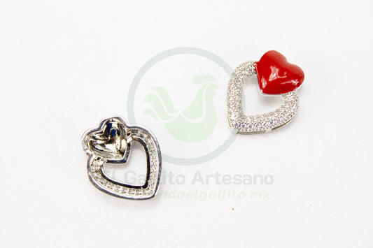 Dije Zirconia #248 | Corazón Silueta Rojo 2C