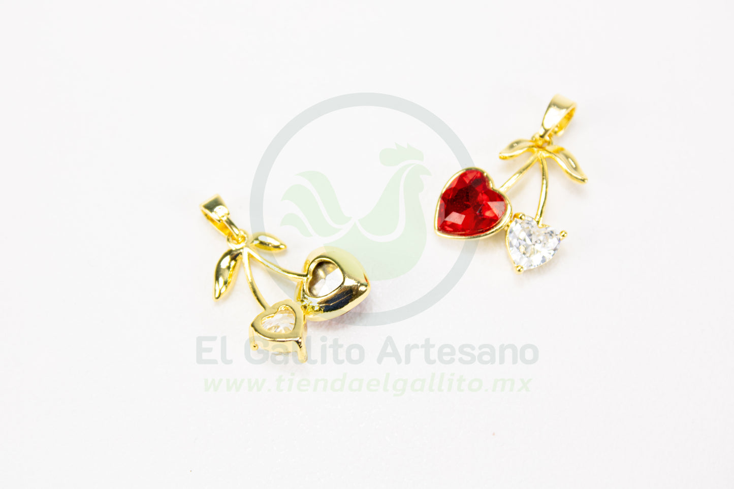 Dije Zirconia #252 | Cereza Corazones