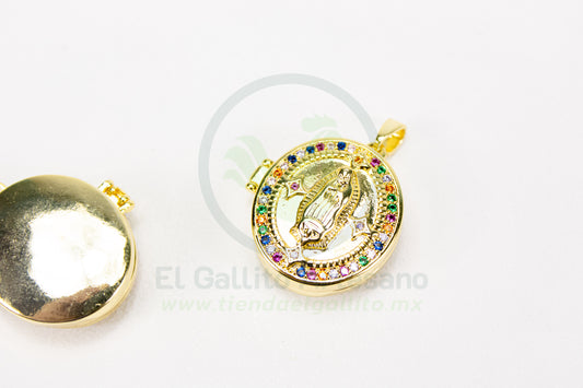 Dije Zirconia #259 | Relicario Virgen de Guadalupe Color