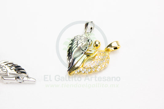 Dije Zirconia #263 | Ángeles Dor y Plat 2pz