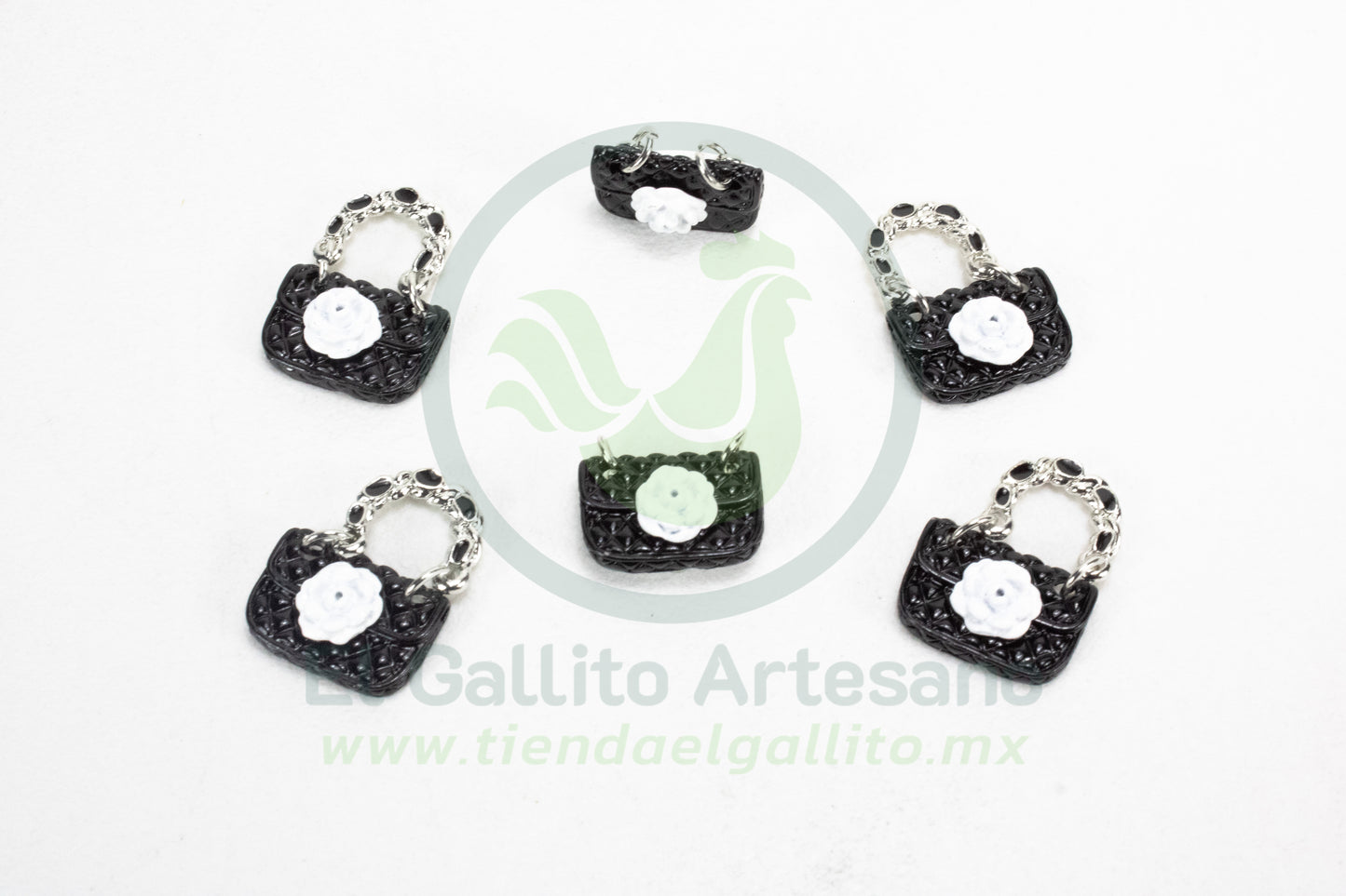Dije #3 Esmaltado | Bolso Plateado