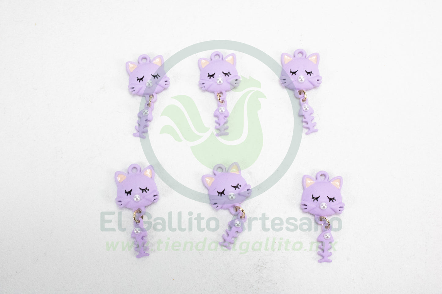 Dije #3 Esmaltado | Gato Esqueleto
