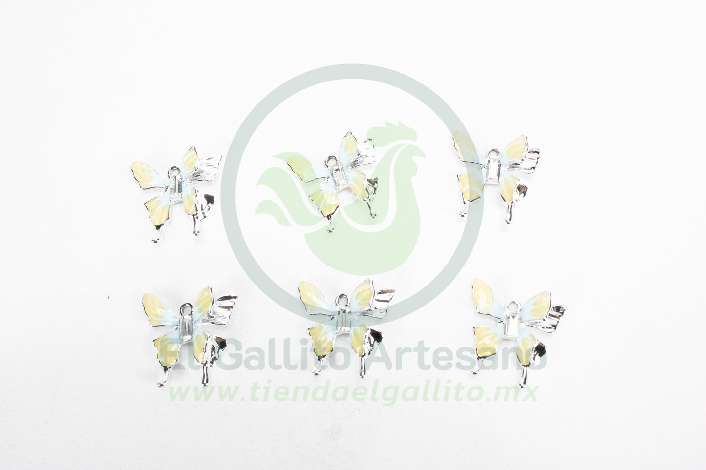 Dije #3 Esmaltado | Mariposa Plateada