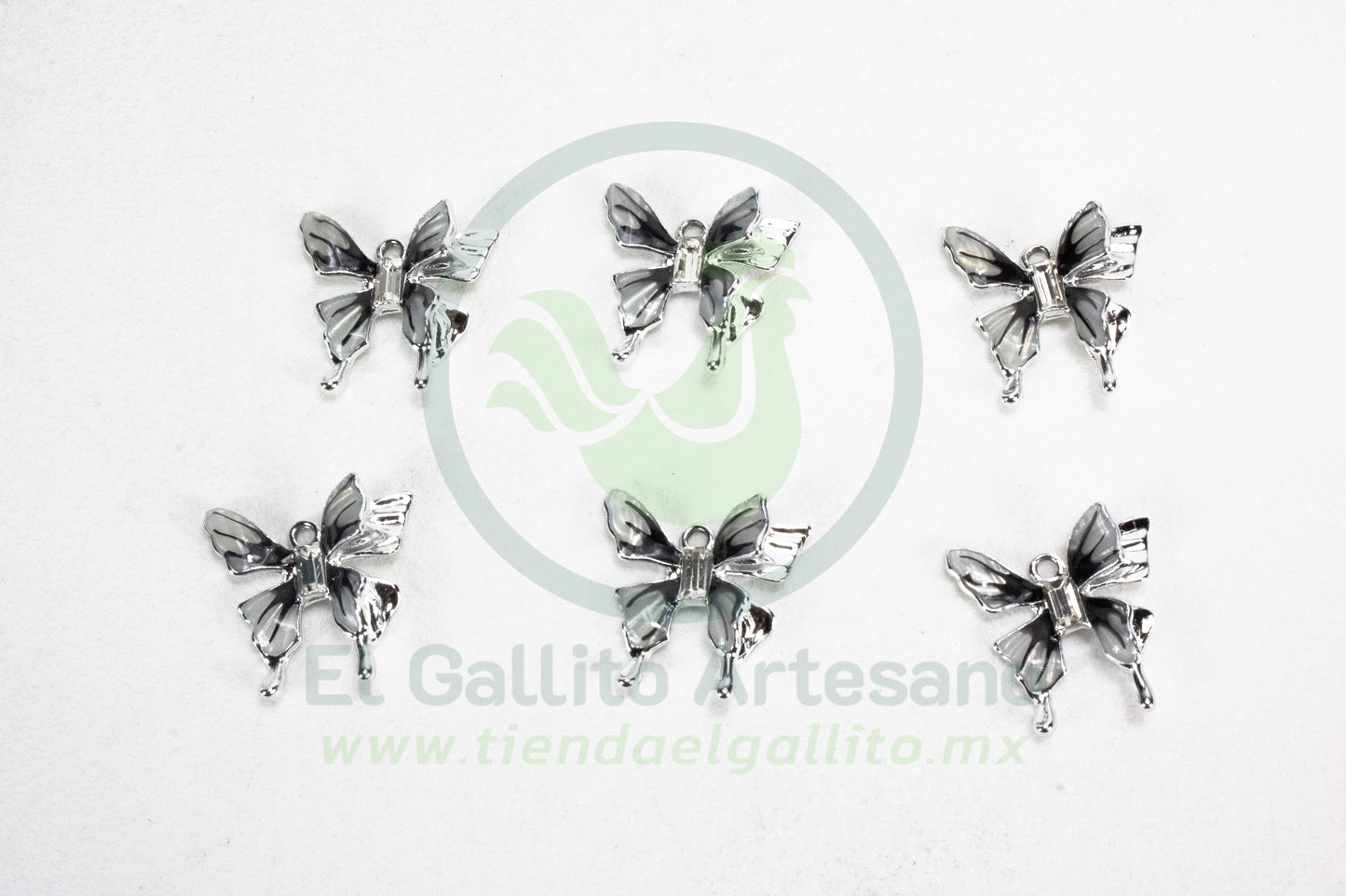Dije #3 Esmaltado | Mariposa Plateada