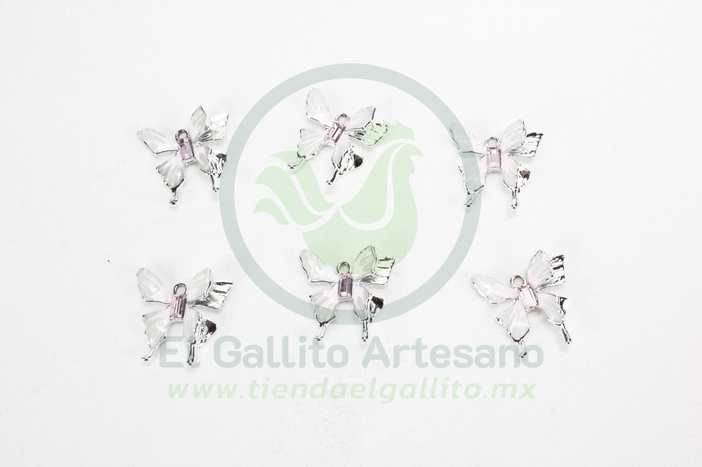Dije #3 Esmaltado | Mariposa Plateada
