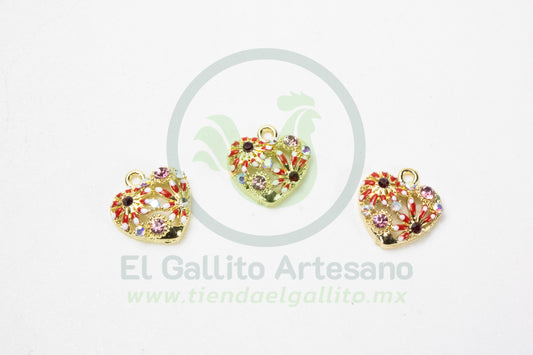 Dije #4 Esmaltado | Corazón Cristales