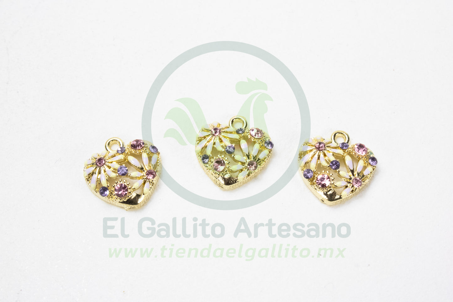 Dije #4 Esmaltado | Corazón Cristales