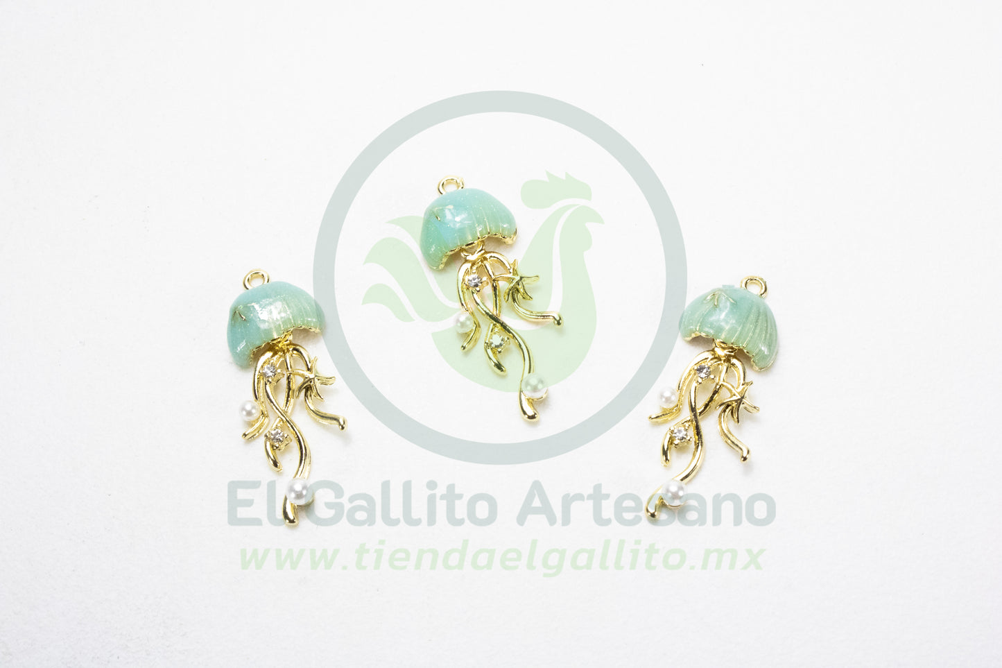 Dije #4 Esmaltado | Medusa Dorada
