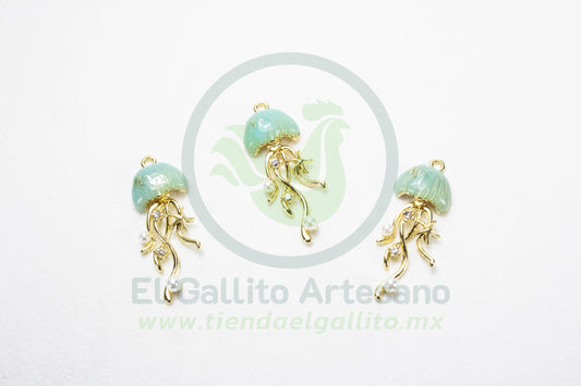 Dije #4 Esmaltado | Medusa Dorada