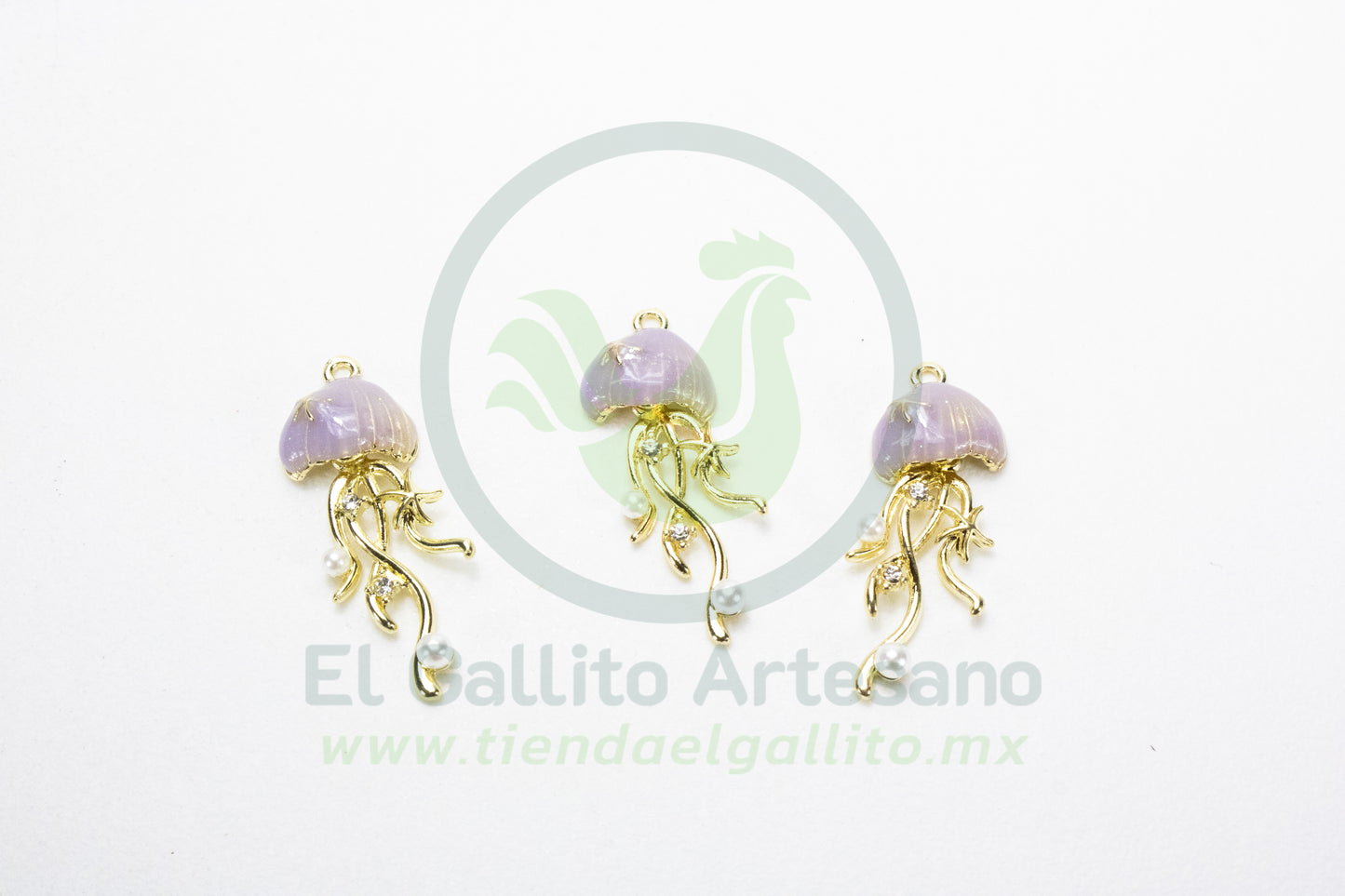 Dije #4 Esmaltado | Medusa Dorada
