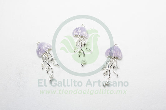 Dije #4 Esmaltado | Medusa Plateada