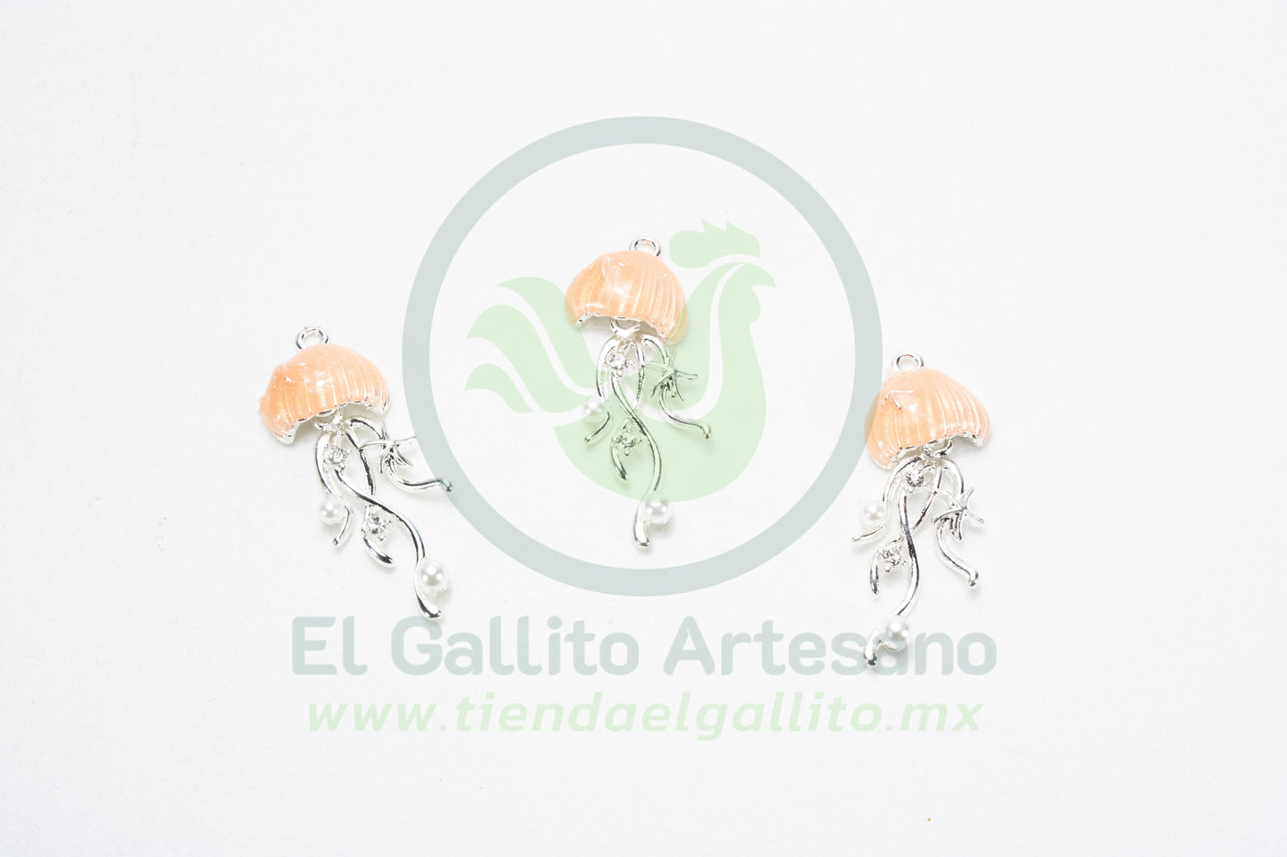 Dije #4 Esmaltado | Medusa Plateada