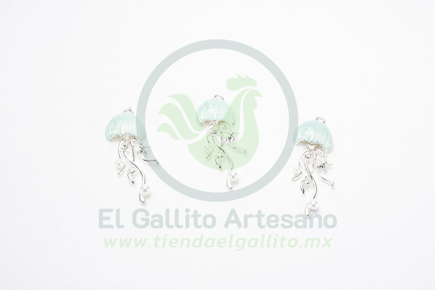 Dije #4 Esmaltado | Medusa Plateada