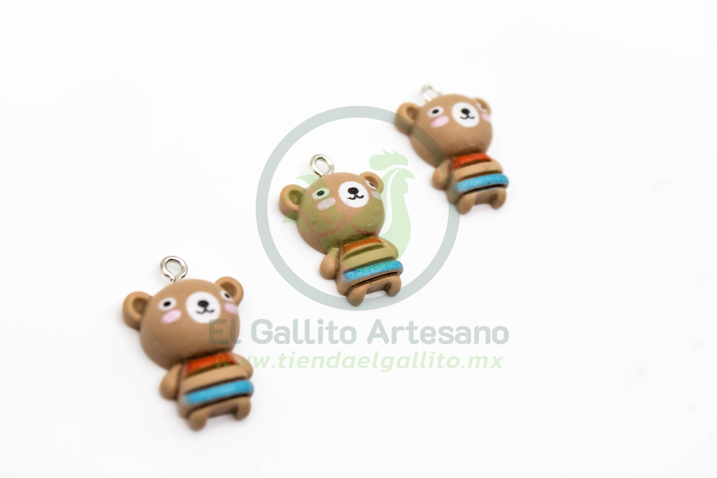 Oso Café Colores - Dije Acrílico