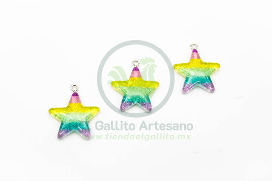 Estrella Multicolor - Dije Acrílico