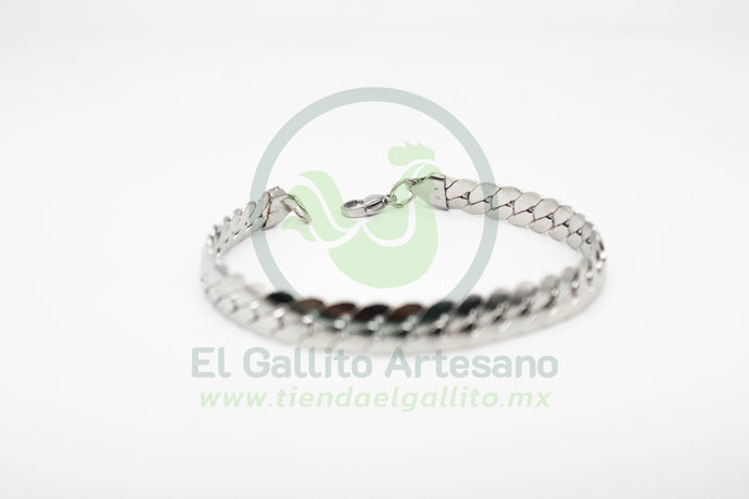 Esclava Acero 2.0-21cm Eslabón Espiga Plata