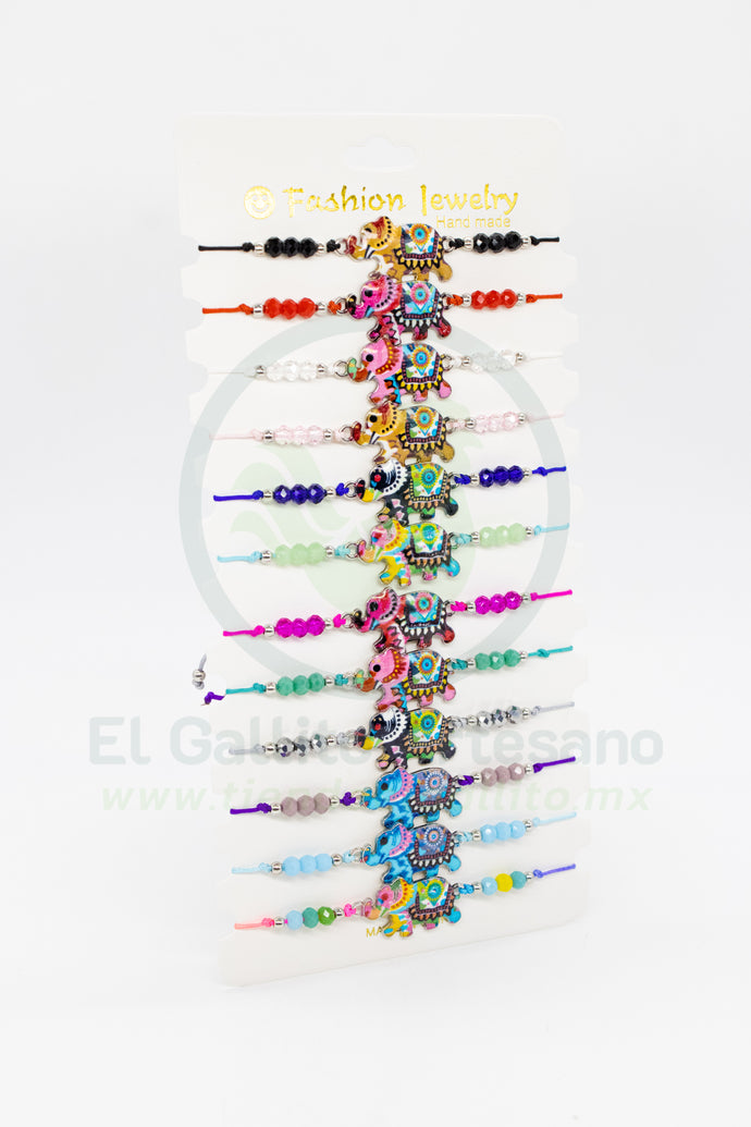 Paq. Pulsera 3-14 | Enlazador Elefante 12pz