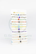 Cargar imagen en el visor de la galería, Paq. Pulsera 3-15 | Perlita Ojo Turco 12pz
