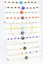 Cargar imagen en el visor de la galería, Paq. Pulsera 3-15 | Perlita Ojo Turco 12pz
