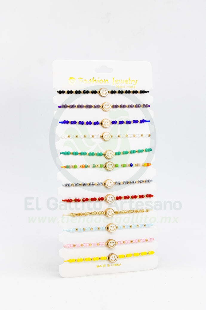 Paq. Pulsera 3-09 | Cara Feliz Bl 12pz