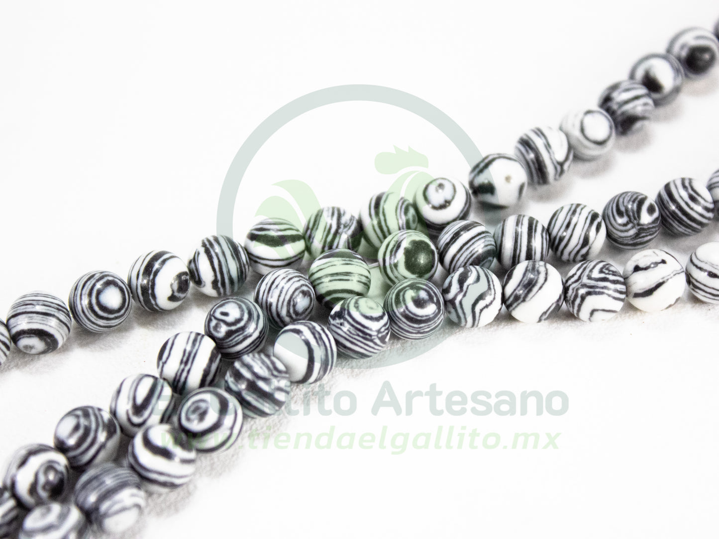 Piedra Rayas Negra 8mm #12