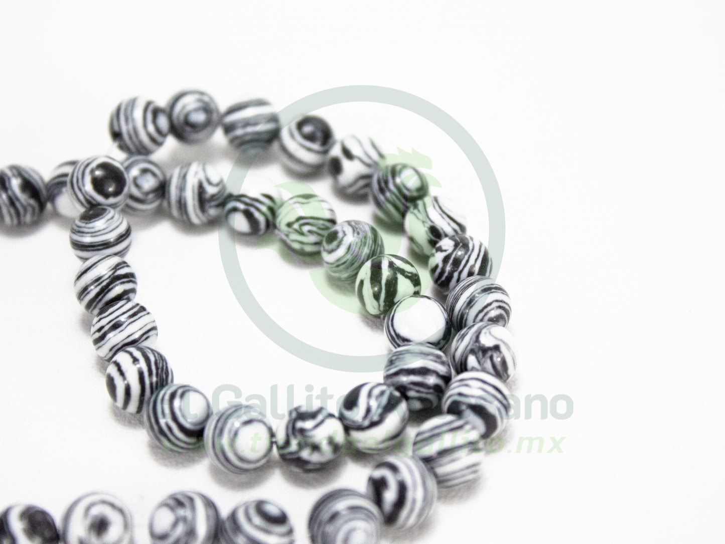 Piedra Rayas Negra 8mm #12