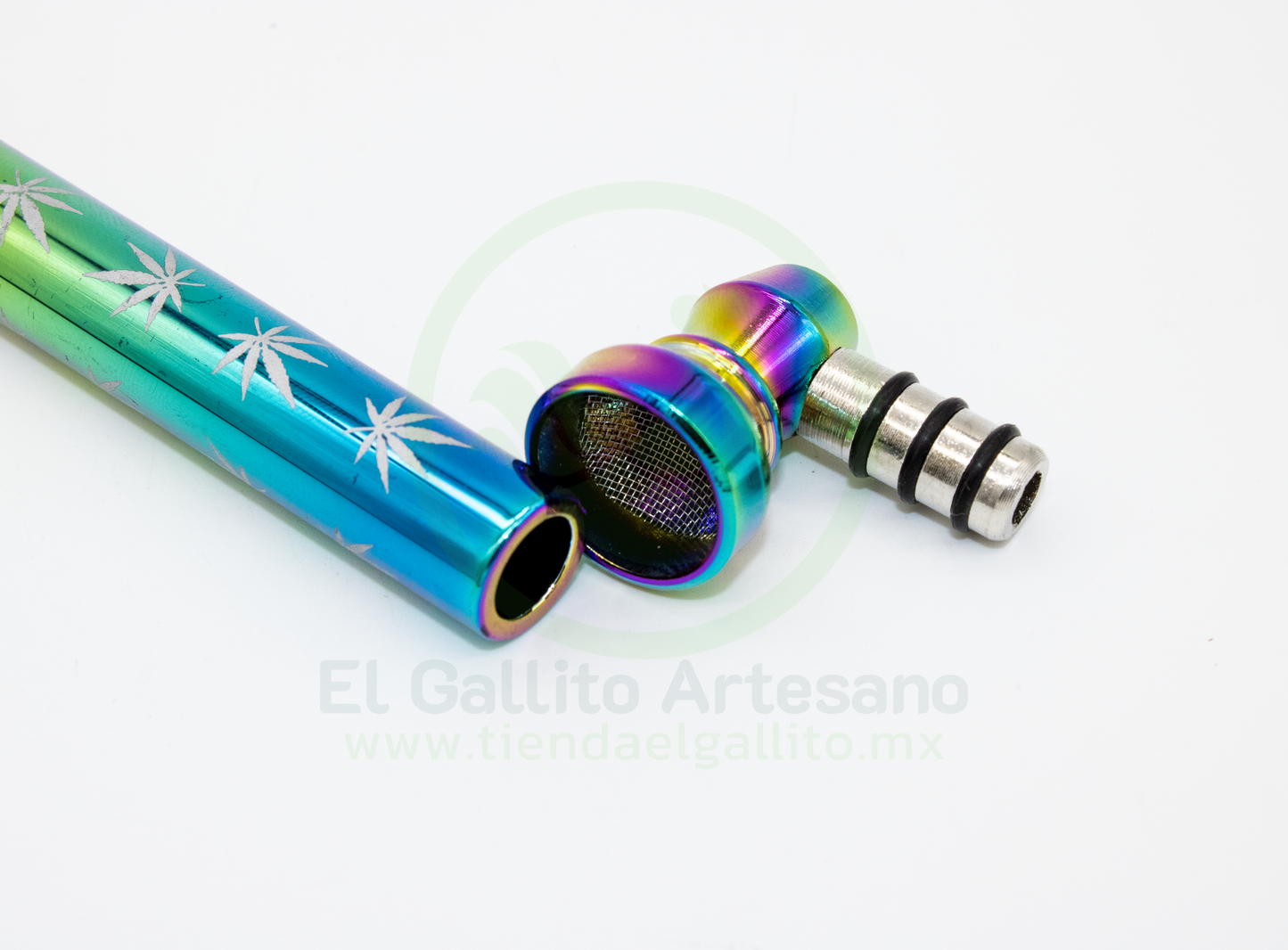 Pipa CA242 | Metal Tornasol Con Hojas