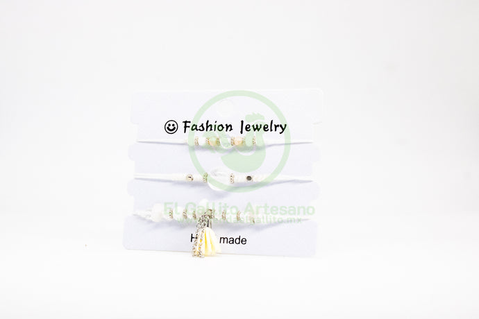 Pulsera 3 Hilos MD13 | Mechudo Cristal Jumbo