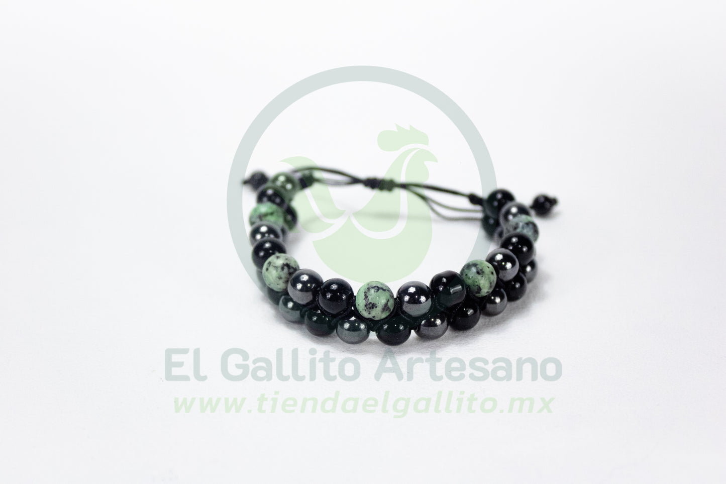 Pulsera A25-1 BLM #14 | Verde Jaspe Doble