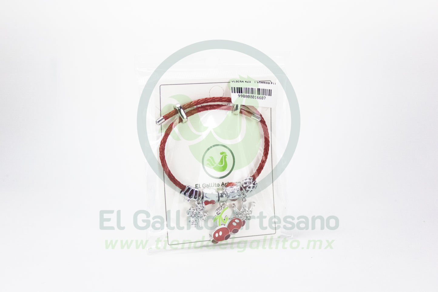 Pulsera A25-1 Charms #11 | Mickey Cerezas Rojas