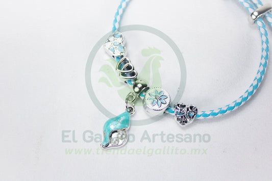 Pulsera A25-1 Charms #15 | Caracol Turquesa
