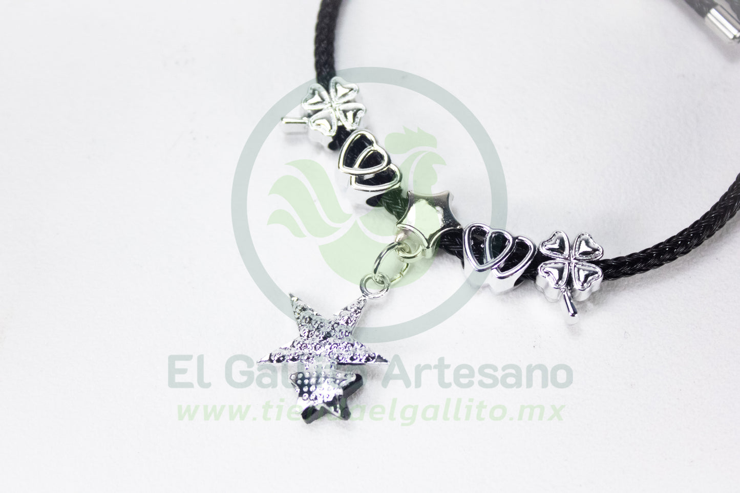 Pulsera A25-1 Charms #18 | Estrellas Negro