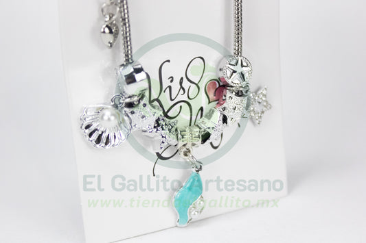Pulsera A25-1 Charms #22 | Caracol Turquesa
