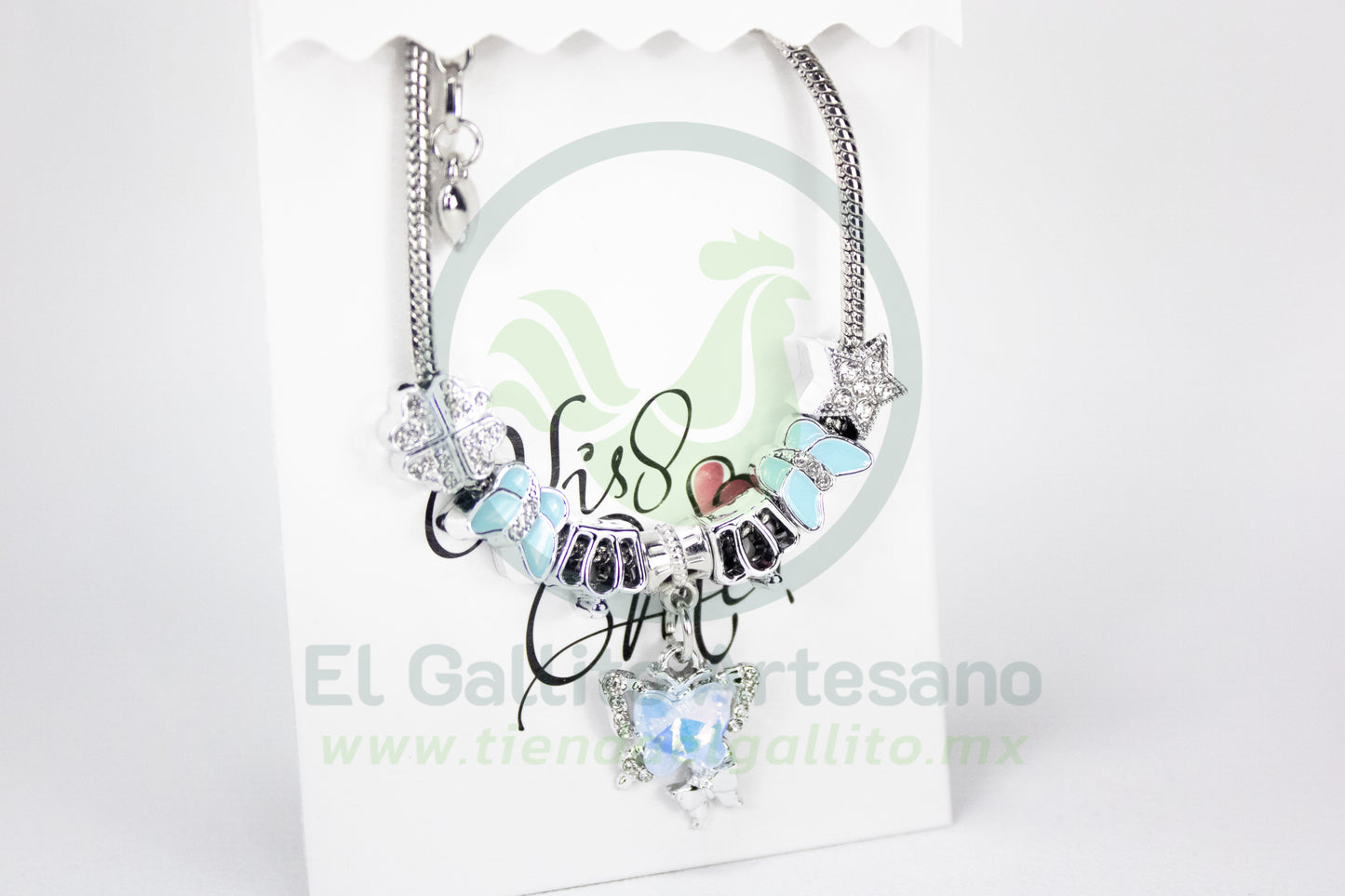 Pulsera A25-1 Charms #29 | Mariposas Turquesa
