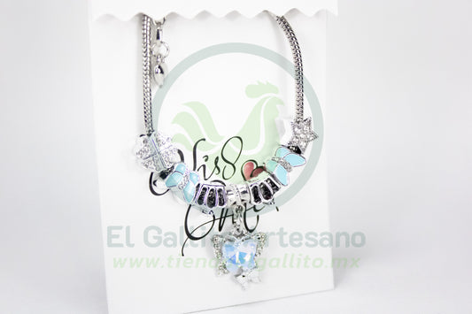 Pulsera A25-1 Charms #29 | Mariposas Turquesa