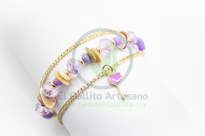 Pulsera Caddj MD08 | Dona Cris Llave Morado